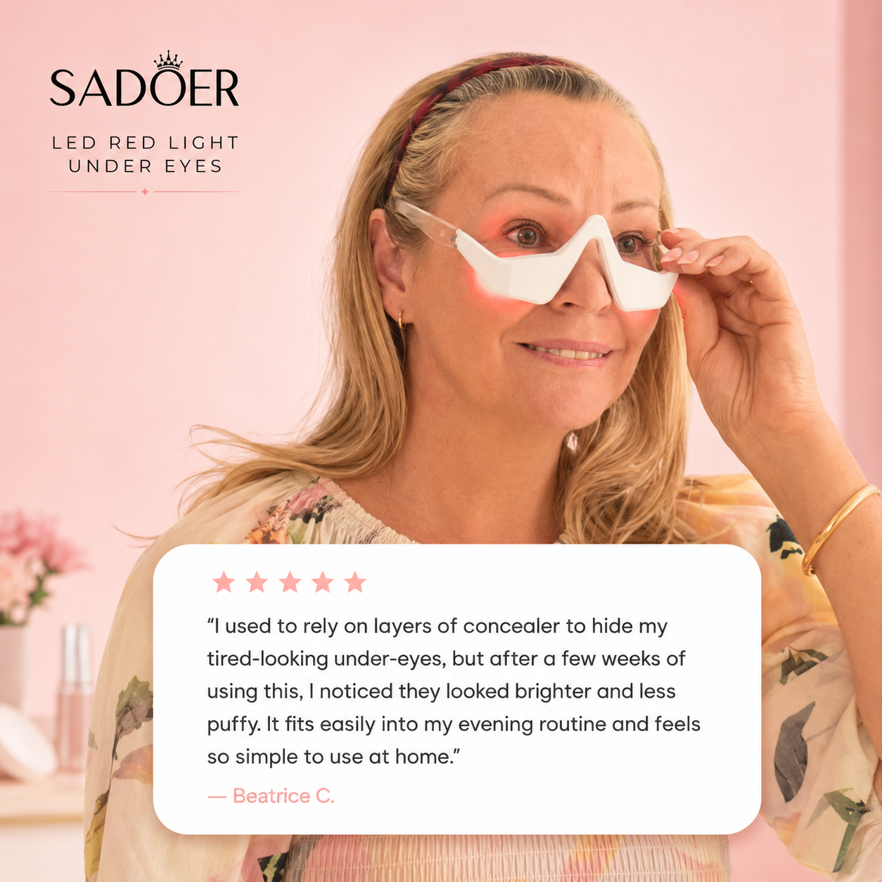 SADOER Red Light Under-Eye Glasses